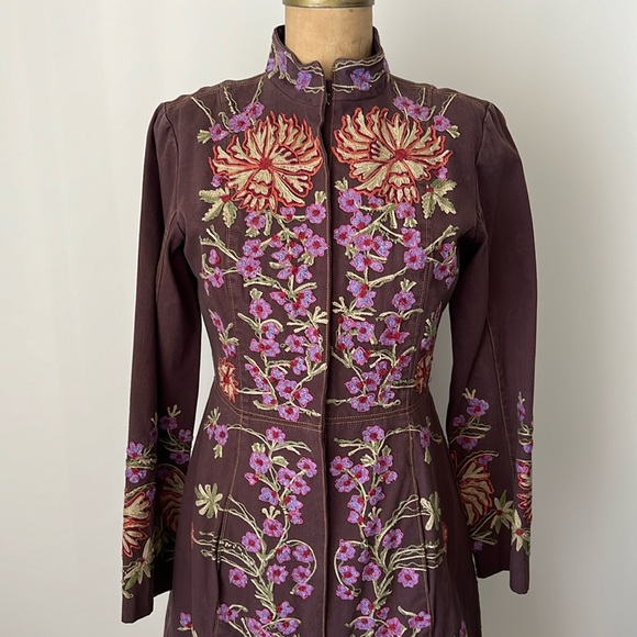 Vintage Embroidered Floral Duster Coat - Picture 5 of 16